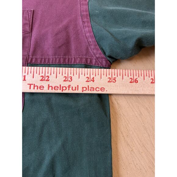 VTG 90s Shirt Mens L Colorblock retro button down 100% Cotton Hip Hop - Picture 4 of 10